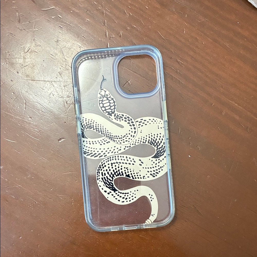 Clear iPhone Case with‎ Gold Snake Graphic